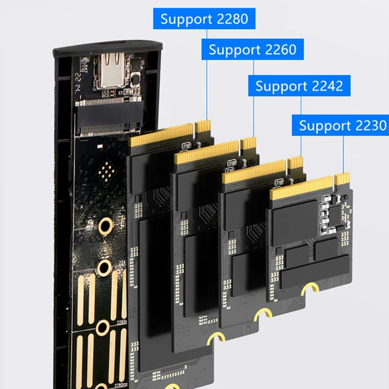 M.6 Hard Disk Box 3.1 Dual Protocol NVME/NGFF SATA SSD Type-C 3.1 Disk Tool Free M.2 SSD Case Built-in Metal Heat Sink