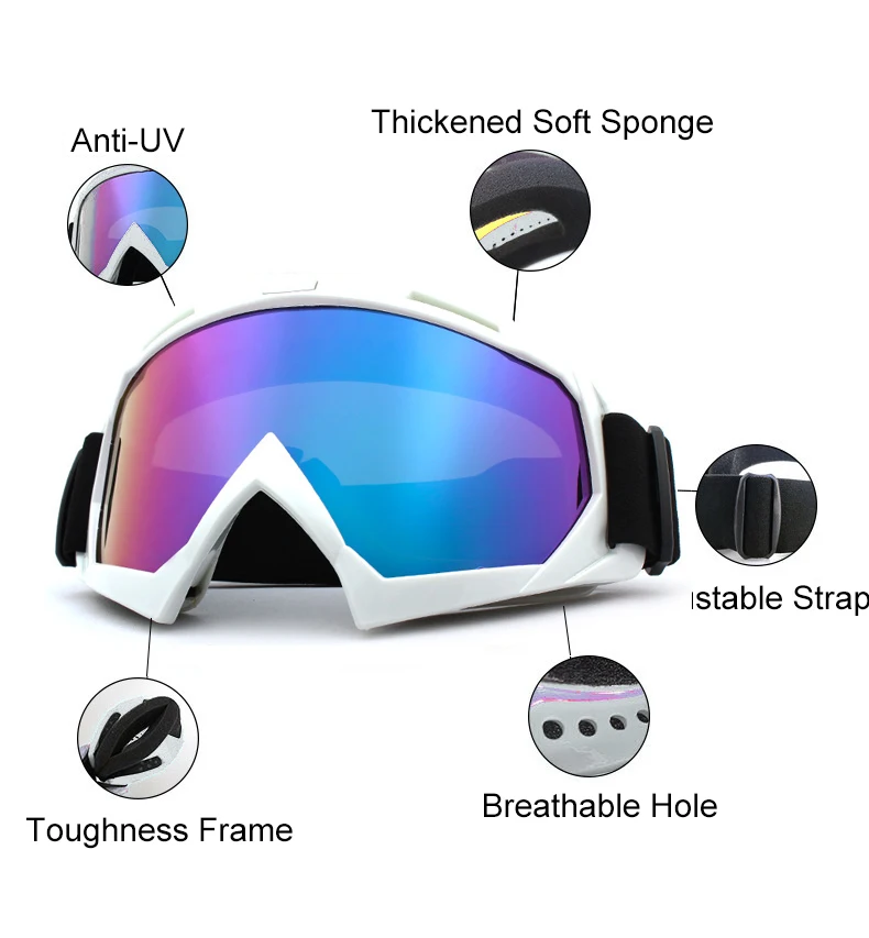Óculos de esqui à prova de vento ciclismo motocicleta óculos de inverno anti-nevoeiro snowboard óculos de esqui máscara de esqui tático óculos de sol