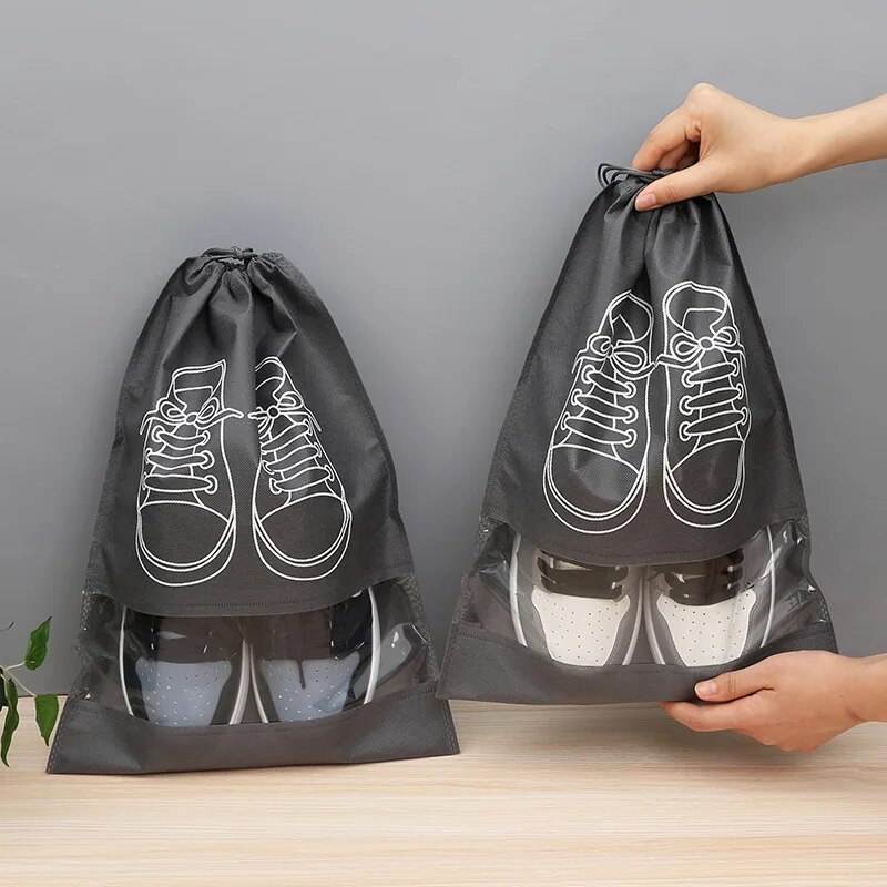 (10 peças) bolsa de armazenamento de sapatos feita de tecido não tecido à prova de poeira e umidade artefato de viagem armazenamento de sapatos capa de sapato doméstico