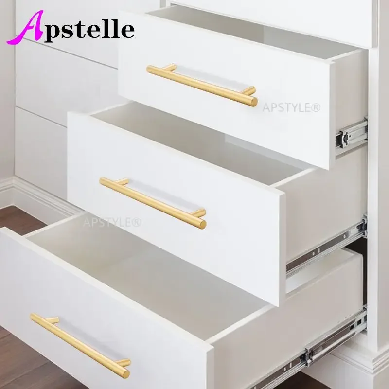 Đen Vàng Tủ Tay Cầm Inox Sáng Bóng Cánh Cửa Tủ Nhà Bếp Núm Đồ Gỗ Ngăn Kéo Kéo Phần Cứng Kéo Thanh Tay Cầm