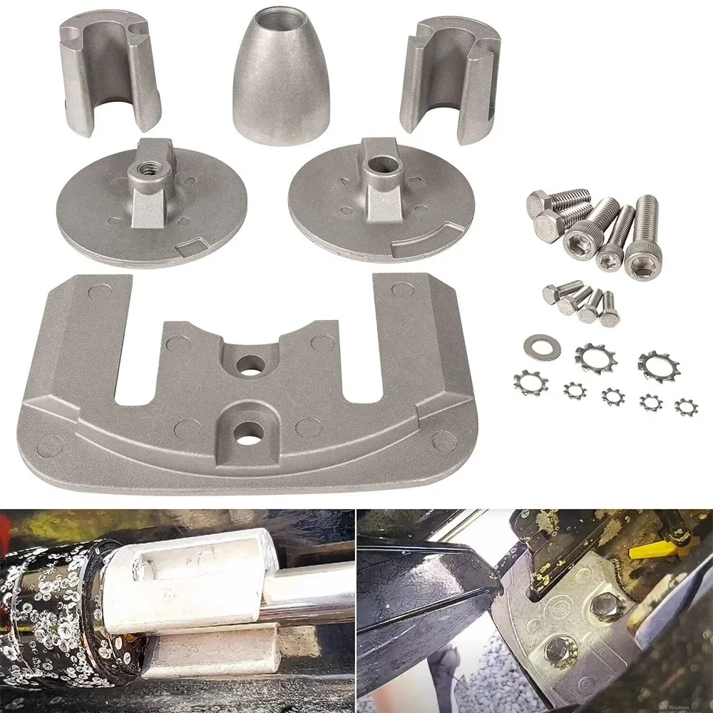Komplettes Aluminium-Anoden-Kit für 2004 Mer cruiser Bravo 3 III-Antriebe Ersetzen Sie die cmbravo3kita, 888761 q02, 888761 q04