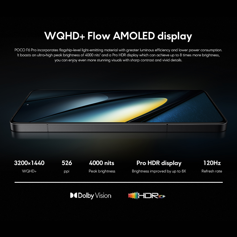 POCO F6 Pro Versión Global Snapdragon ®   Smartphone 8 Gen 2 120W HyperCharge 50MP triple cámara WQHD+ 120Hz Pantalla AMOLED de flujo