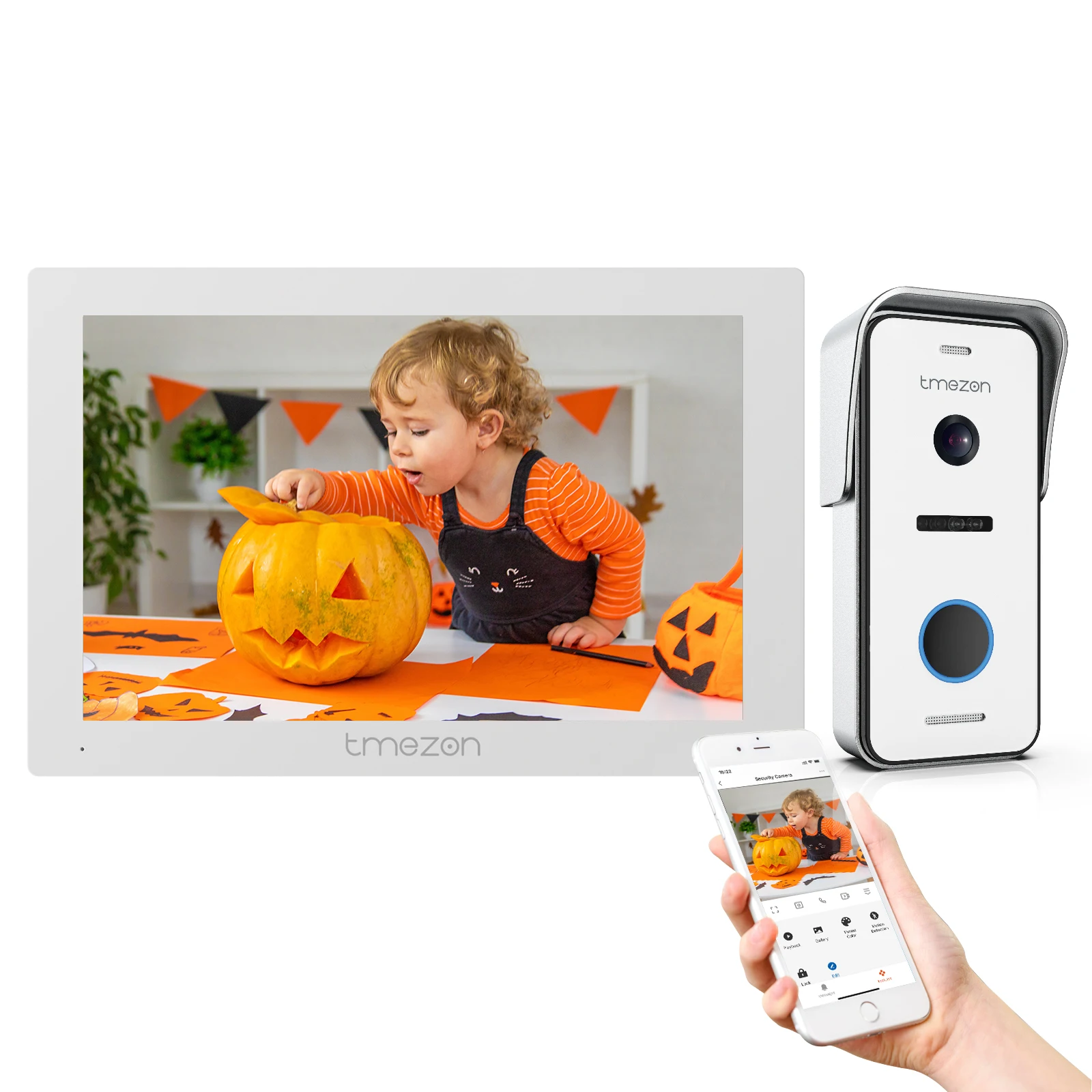 TMEZON-sistema de intercomunicación para puerta, videoportero con cámara de puerta con cable de 1080P, desbloqueo remoto por aplicación Tuya, 7 pulgadas, 1080P