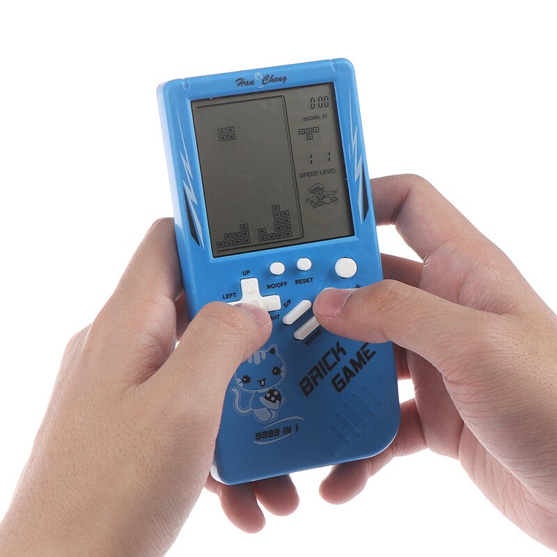 Clássico Jogo Eletrônico Brinquedo Retro Puzzle Azul Grande Tela Handheld Game Console Brinquedos Para Crianças