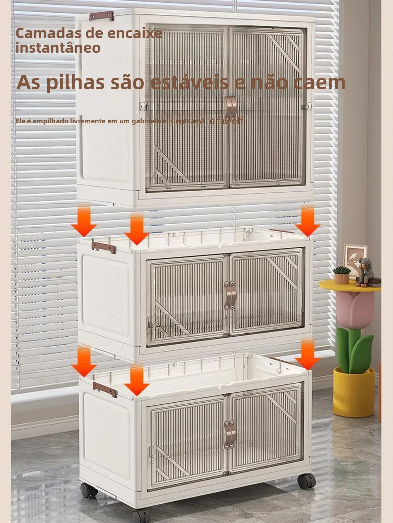 Armário de armazenamento dobrável, organizador de armário multicamadas, armário dobrável multiescena para casa, escritório, solução de economia de espaço