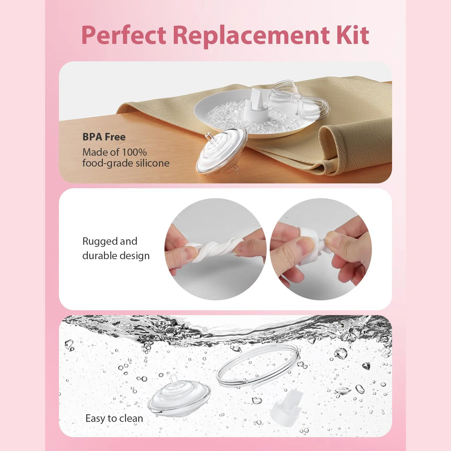 Kit completo para peças da bomba tira leite Spectra compatível com Spectra S1/S2/9 Plus, acessórios não originais, conjunto completo de substituições