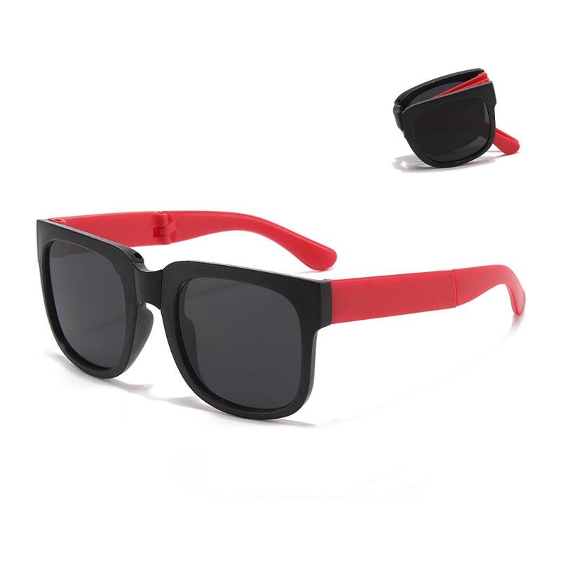 Óculos de sol dobráveis para crianças Óculos de sol portáteis para meninos e meninas Proteção UV Óculos infantis com estojo