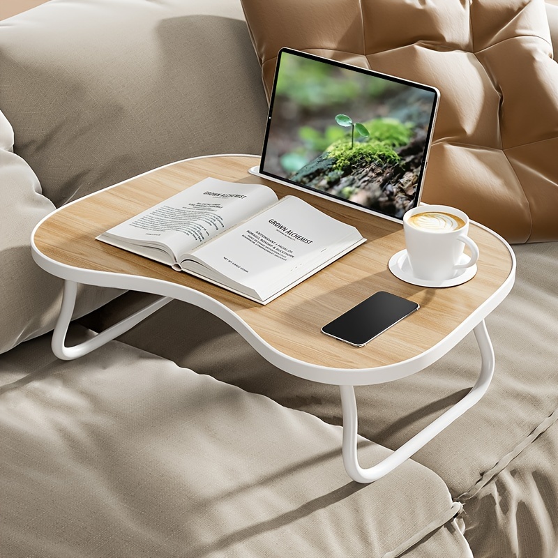 Versatile Foldable Laptop Desk with Cup Holder & Phone Stand ,Portable Bed Tray for Breakfast, Ideal for Floor Reading & Writing