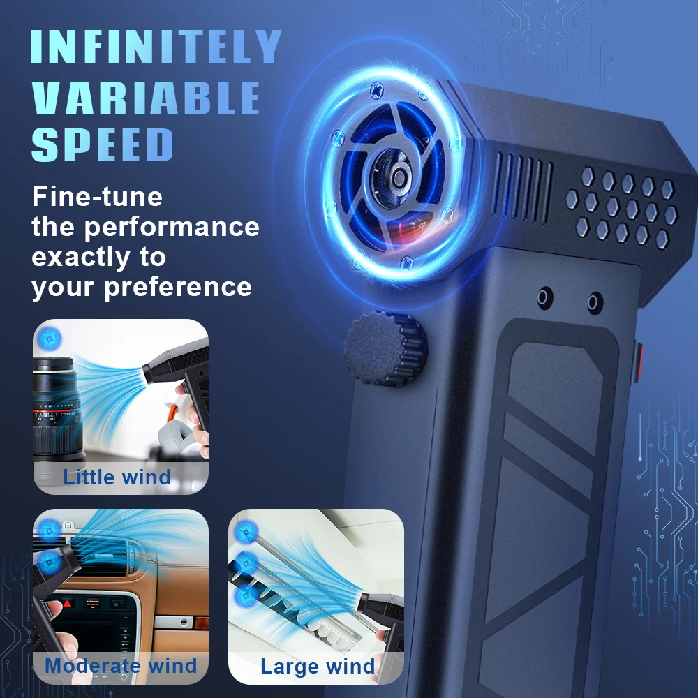 Luftgebläse 140000 RPM Turbo Jet Fan Power Display Leistungsstarke Computer Staub Blasen Reinigung Werkzeuge Typ-C Aufladen Tragbare Gebläse