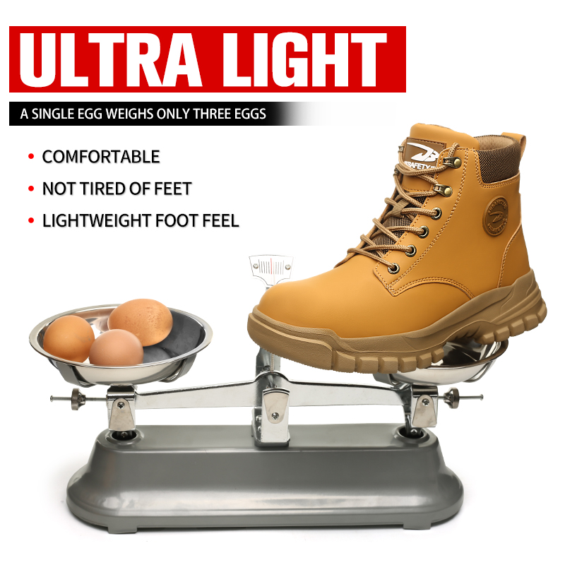 Sapatos de dedo do pé de aço para homens e mulheres, tênis leves anti-esmagamento com biqueira de aço, botas de trabalho indestrutíveis, sapatos de segurança de construção