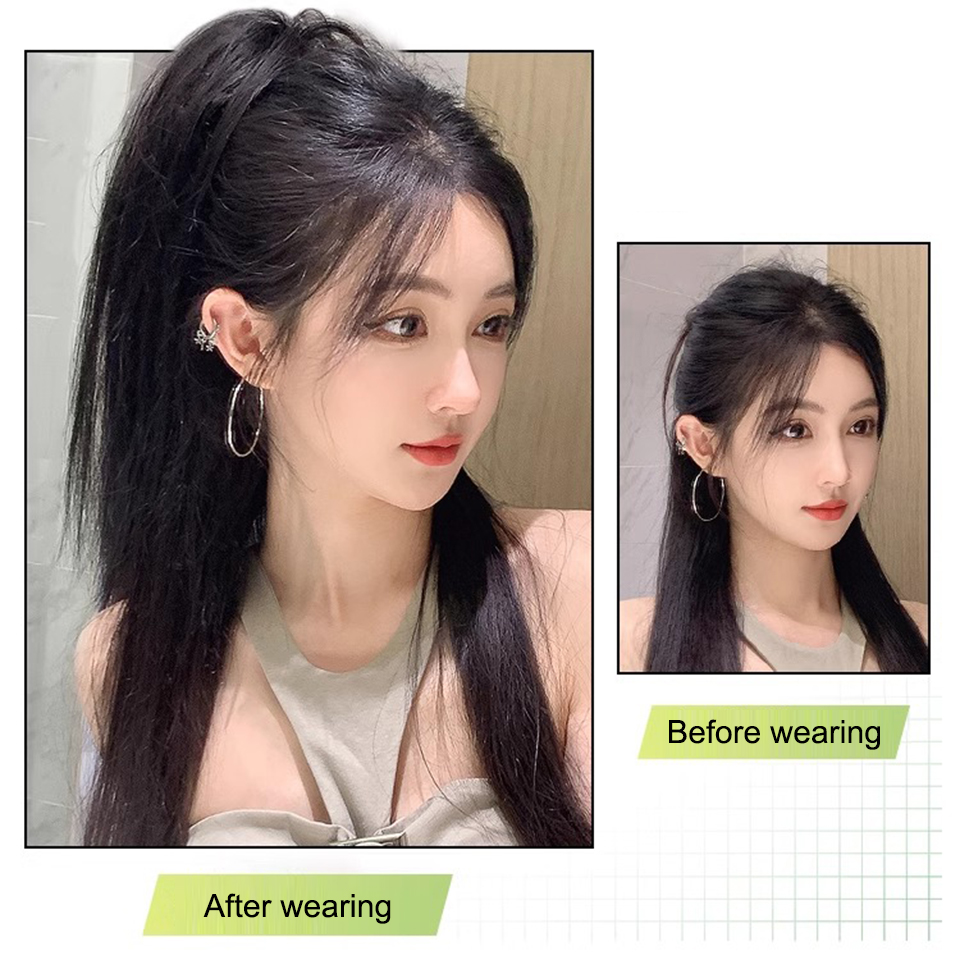 สังเคราะห์สั้นตรง Claw คลิปต่อผมหางม้า 16 นิ้วหางผมปลอมสําหรับผู้หญิงหางม้าสีดําสีน้ําตาล Hairpiece