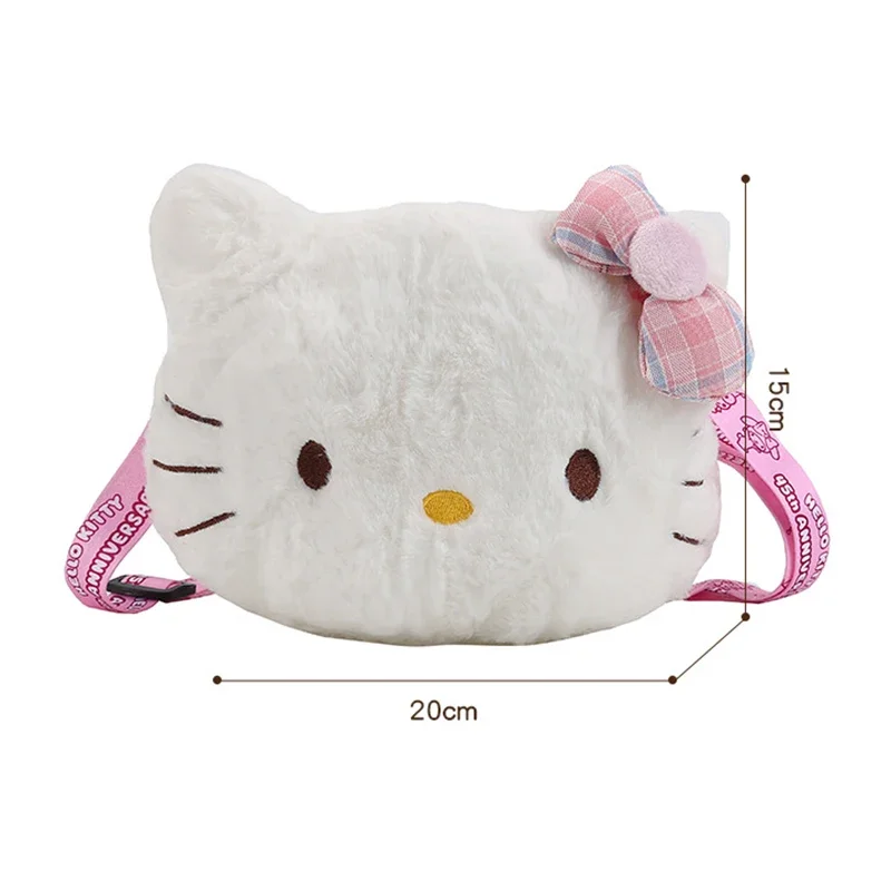 ผู้หญิงสาว Sanrio Hello Kitty Mini ไหล่กระเป๋า Kawaii การ์ตูน Messenger Plush หูฟังกระเป๋าเด็กผู้หญิงน่ารัก Luxury Designer 2024