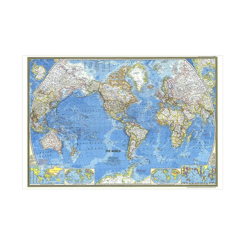 1 Máy Tính Bản Đồ 59*42Cm Quả Cầu Bản Đồ Thế Giới 1970 Miếng Dán Tường Không Dệt Giấy Dán Tường Cho Gia Đình trang Trí Phòng Ngủ Trường Giáo Dục Tiếp Liệu
