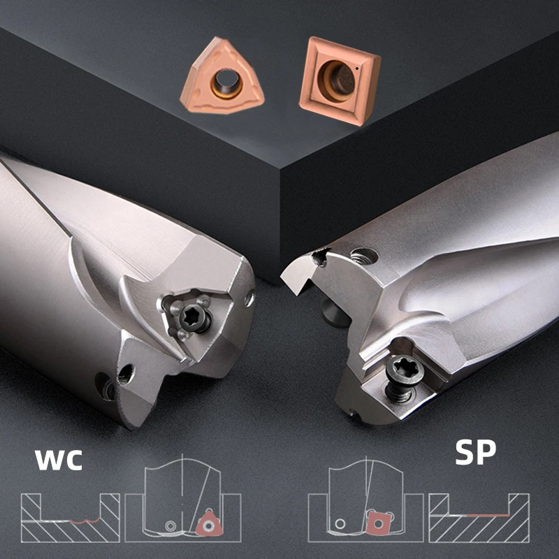 KaKarot WC Series Khoan Cắn Mũi Khoan Kim Loại Cắn Inser Mũi Khoan 13Mm-50Mm Độ Sâu 2D 3D 4D Indexable U Khoan Máy Móc, máy Tiện, CNC