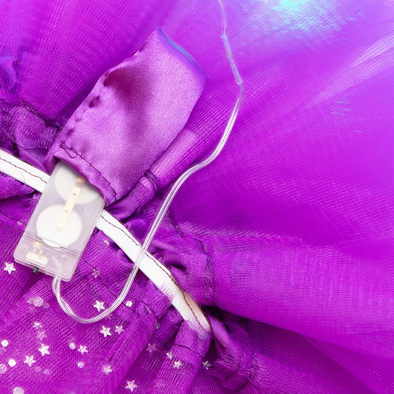 Minirock LED leuchtendes Licht Damen Tüll Sternrock Kurzer Tutu Minirock Erwachsene Fancy Ballett Dancewear Party Kostüm Ballkleid