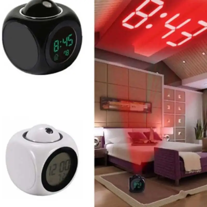 Multi-Function PROJECTION CHIME CLOCK ไฟ LED PROJECTION นาฬิกาปลุก Voice CHIME CLOCK นาฬิกาฉายภาพดิจิตอล
