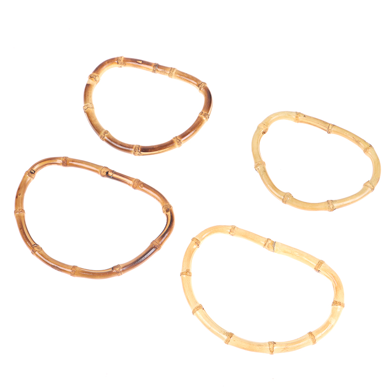 Bolsa de bambú Vintage para mujer, asas de madera de repuesto, accesorios de bricolaje, bolsos de mano, 1 unidad