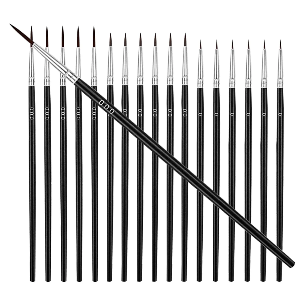 30 pezzi penna a gancio set di pennelli sottili set di dettagli pennelli in miniatura numero piccolo set di pittura in nylon per legno per acrilico, acquerello, olio