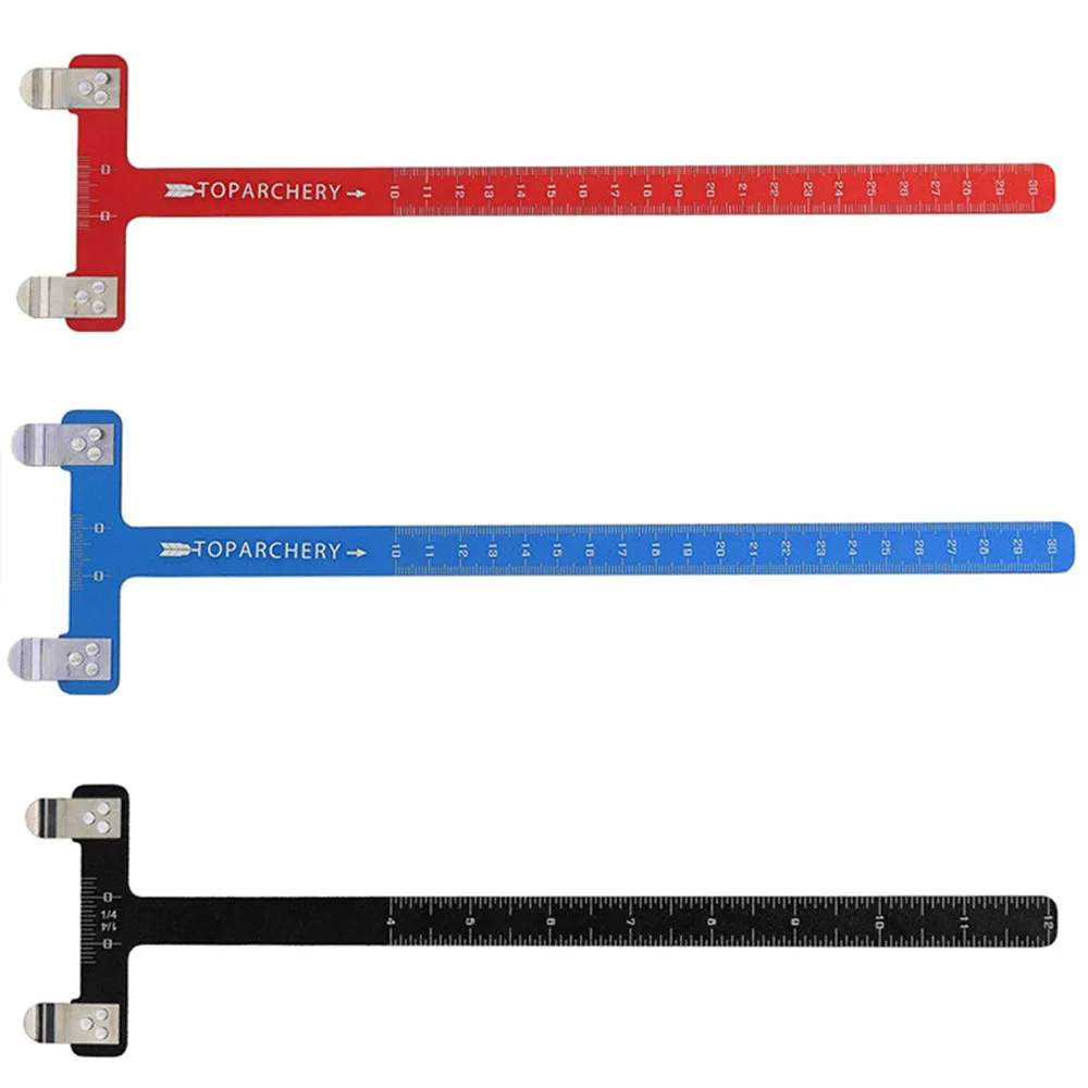 Juego de golpe de cuerdas de alicates de puntos de incocación de cuerda de arco de tiro con arco ​ Regla cuadrada en T con alicates, punto de latón para kit de afinación de arco Bowst