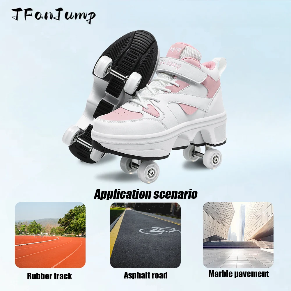 สาวสีชมพู Roller Skate รองเท้ารองเท้าผ้าใบล้อเด็ก Rollerskates แฟชั่นกีฬากลางแจ้งรองเท้าสาวของขวัญ