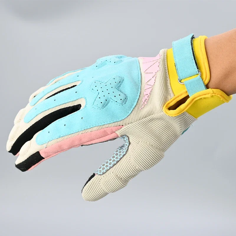 Knight motorcycle gloves Summer perforated breathable drop resistant macaron gloves for men and women thin summer riding