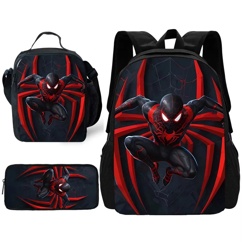 Conjunto de 3 uds. De mochila escolar para niños de anime Spiders-man con bolsas para el almuerzo, bolsas para lápices, mochilas escolares para niños y niñas, el mejor regalo