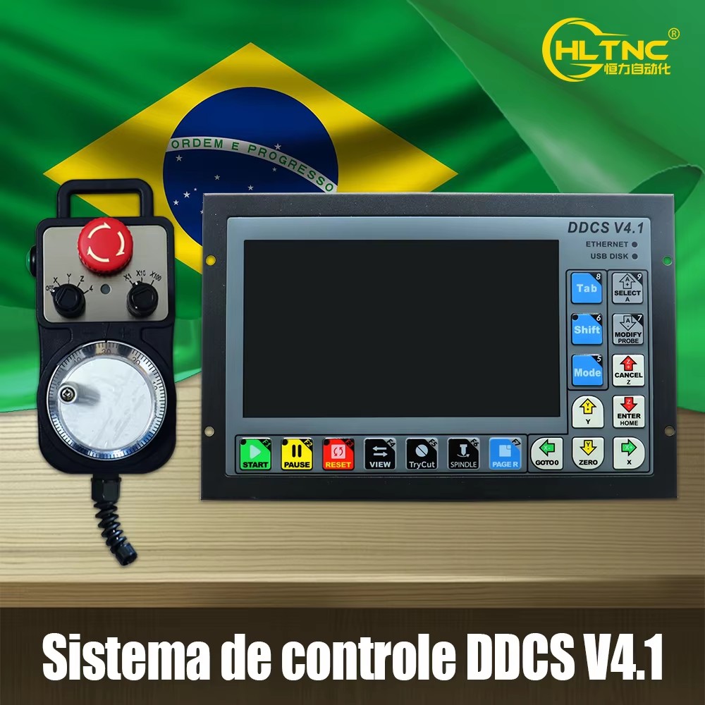 Brasil enviado controlador de movimento cnc de 4 eixos ddcs v4.1 suporta código g 500khz sistema de controle cnc para máquinas fresadoras de gravura