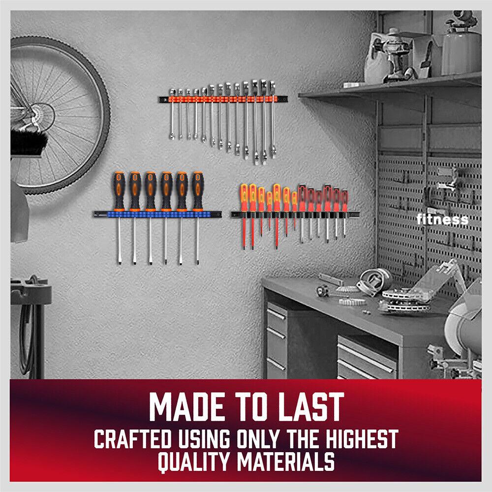 Wrench Organizer com clipes, Hand Tool Holder, Plastic Rail, chave de fenda Hanger, armazenamento Rack para Knife Wrench