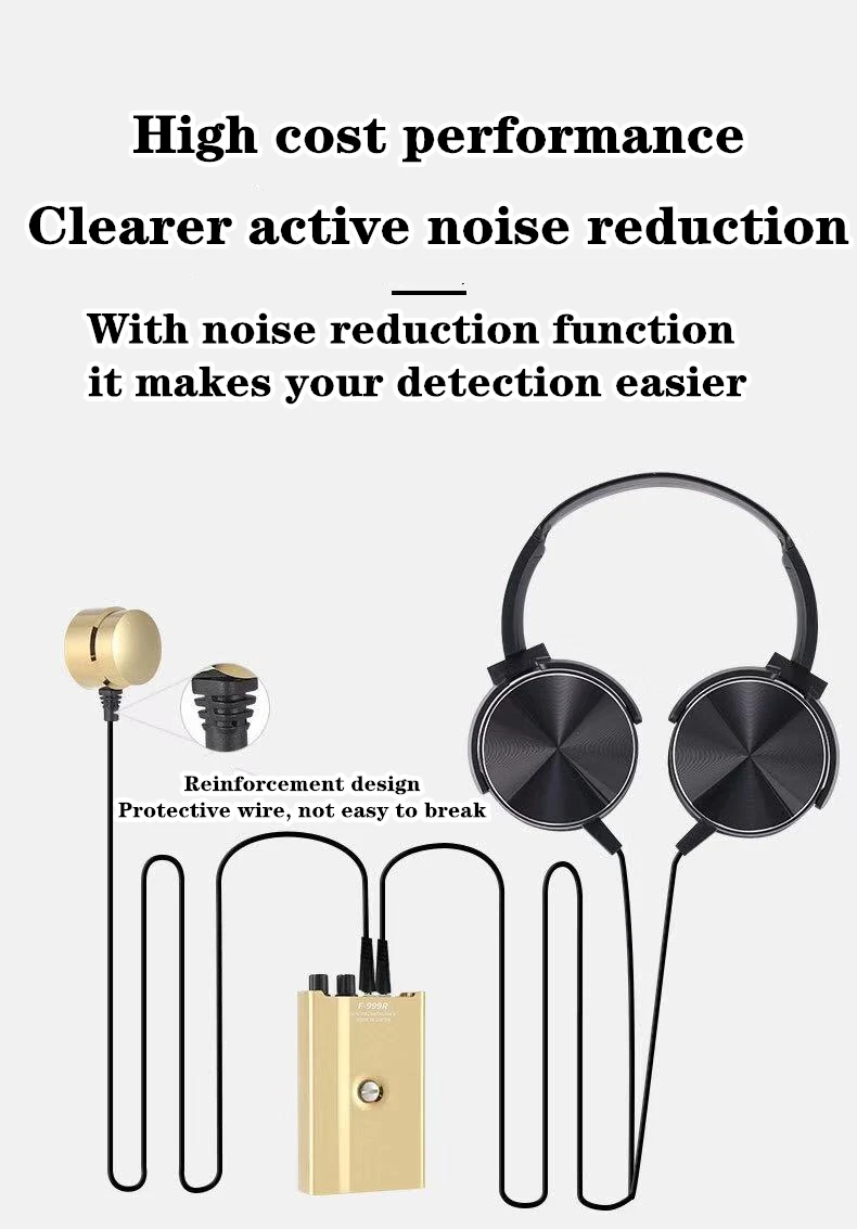 Proker F999R ความแข็งแรงสูง Wall ไมโครโฟนเสียงฟัง Detecotor สำหรับวิศวกรน้ำรั่วน้ำมันรั่วการได้ยิน
