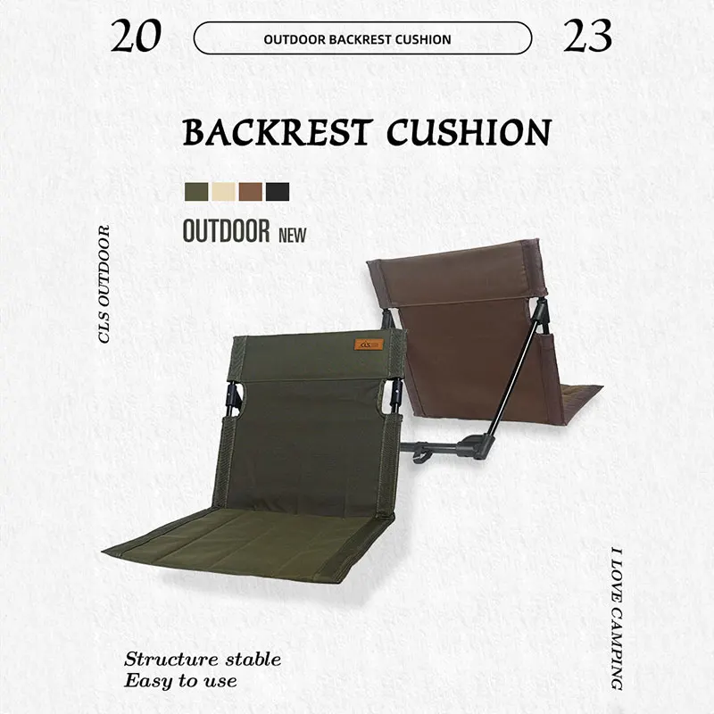 Camping Folding Backrest Chair Breathable Stadium Seats Aluminum Alloy Bracket Lazy Chairs Bleacher Seats Cushion For Beach Camp