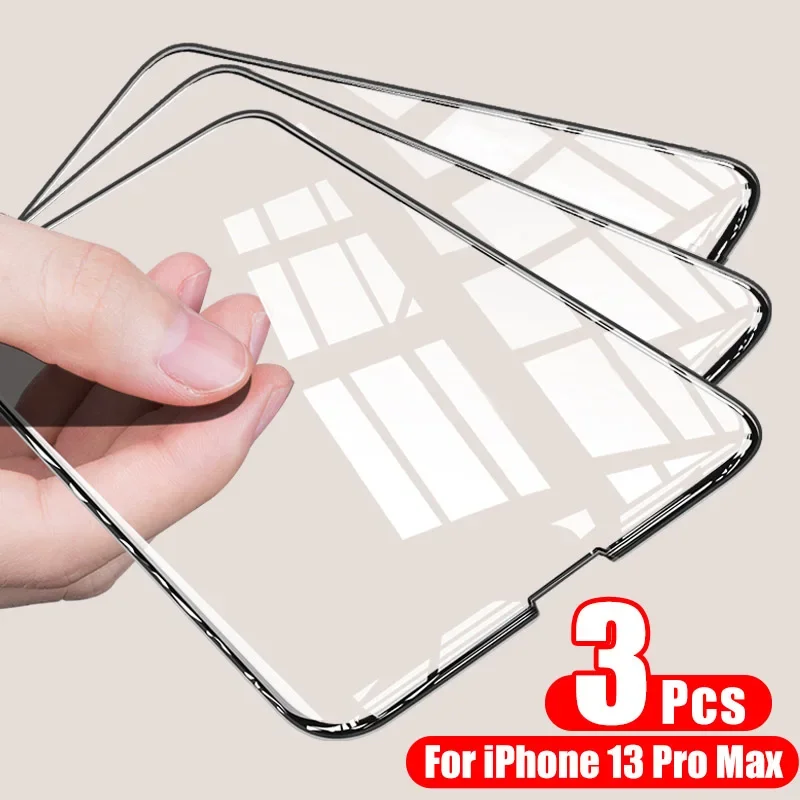 3 uds cubierta completa de vidrio templado para iPhone 7 8 6 6S 14 15 Plus SE 2020 Protector de pantalla para iPhone 13 12 11 XR X XS Max Pro Mini