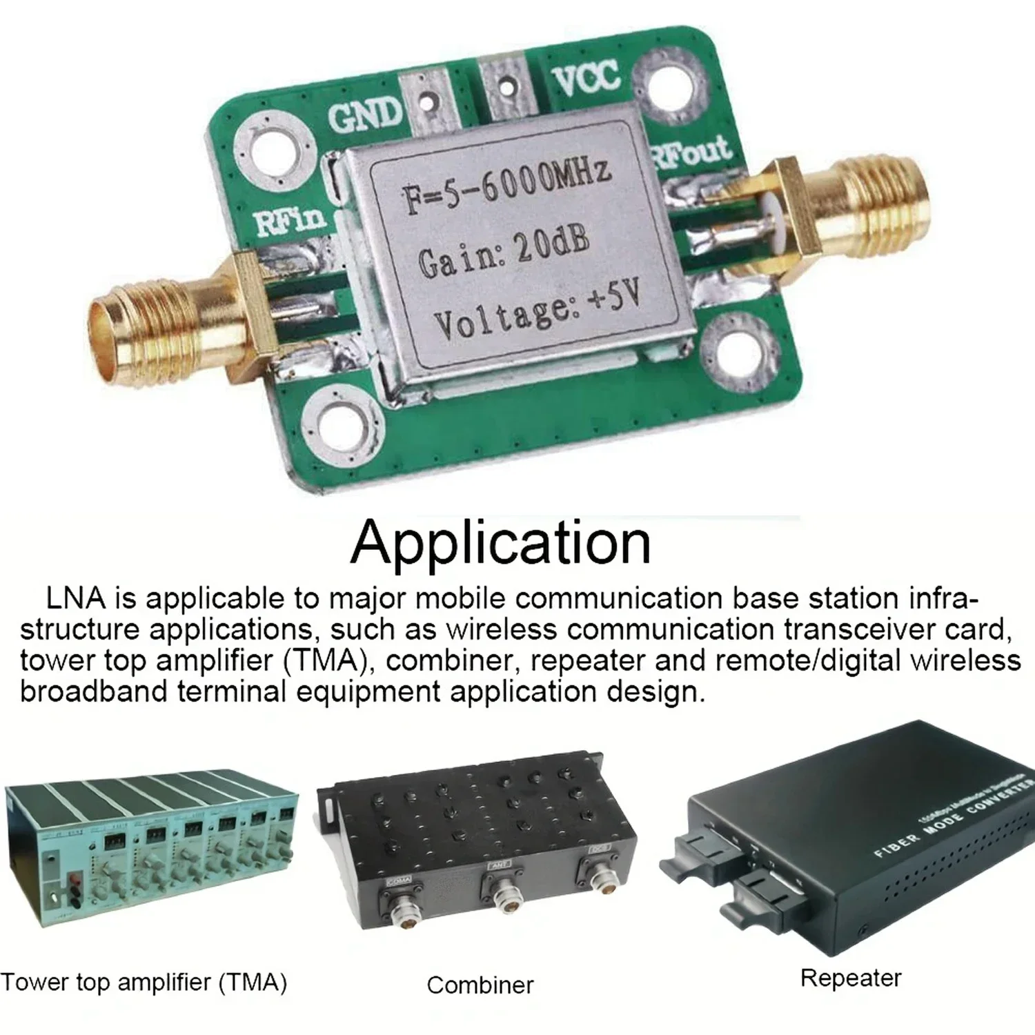RF-Versterker Met Lage Ruis: Spf5189 Lna Voor 50-4000Mhz/5-6000Mhz, Versterkingsbereik Van 0,6db Tot 20db, Afgeschermde Bordconfiguratie