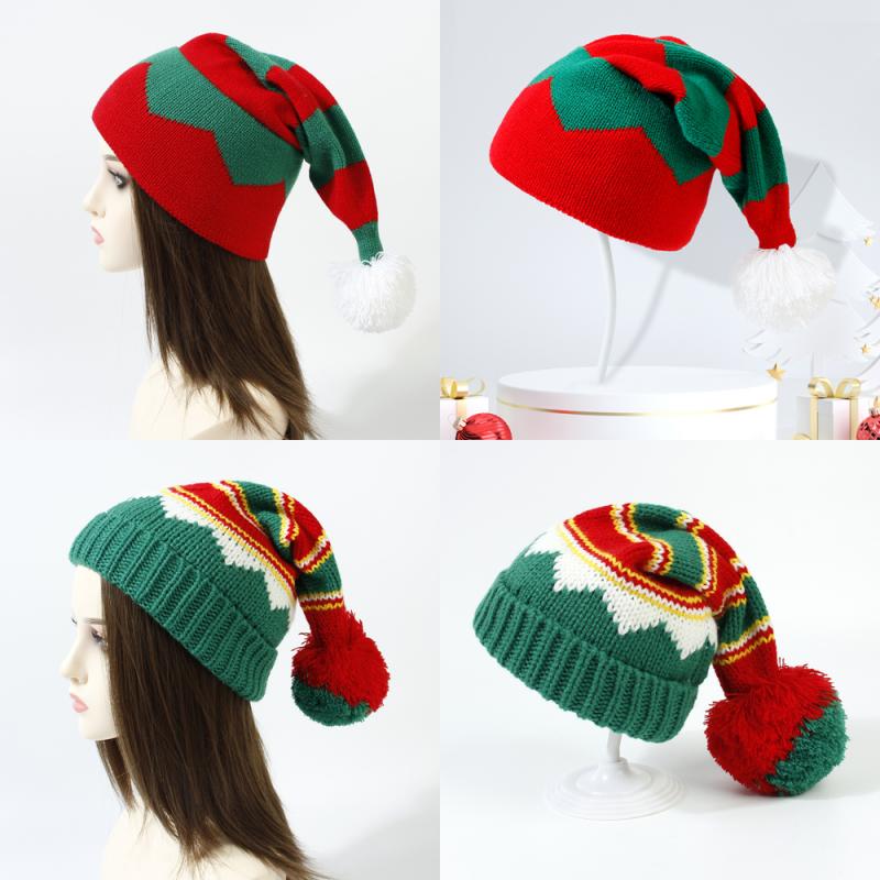 เด็กหมวกคริสต์มาส Big Pompom แม่เด็กถักหมวกหมวกฤดูหนาวทารกที่อบอุ่น Bonnet เด็ก Xmas ของขวัญเด็กอุปกรณ์เสริม