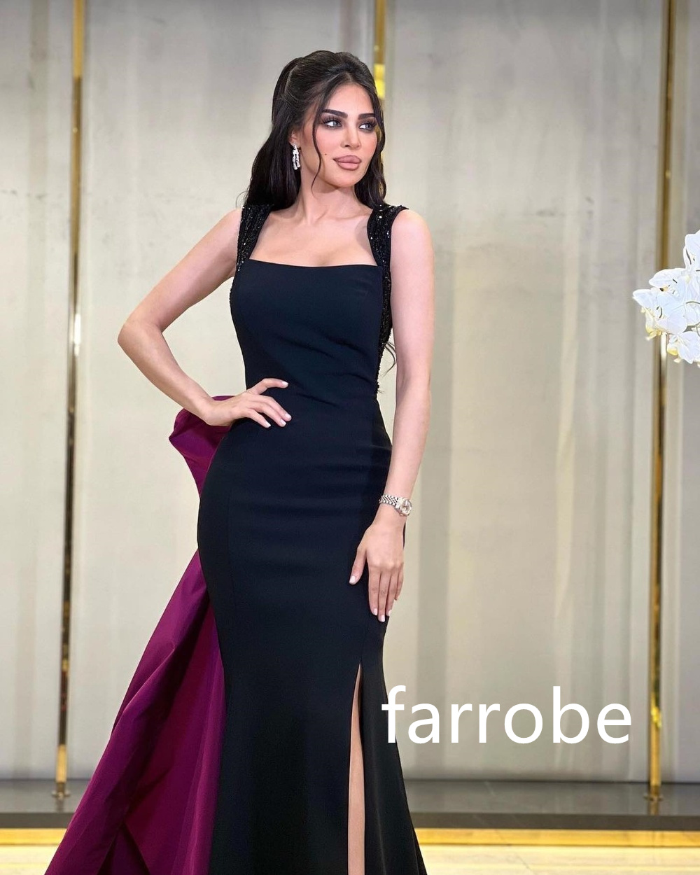 Personalizado combinando jérsei plissado arco sereia pescoço quadrado vestidos longos sob medida vestidos de ocasião clássico requintado estilo moderno pa