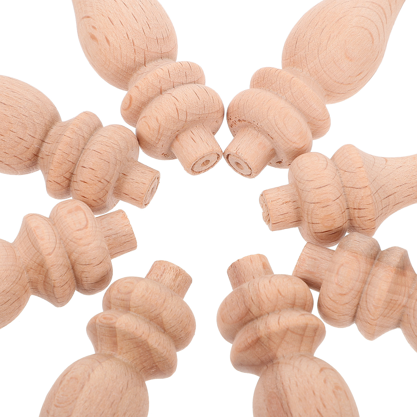 Baluster de cabaça de madeira sólida, 84mm, eixo decorativo inacabado para escada, reparo de móveis para casa, artesanato em madeira, faça você mesmo com 10 peças