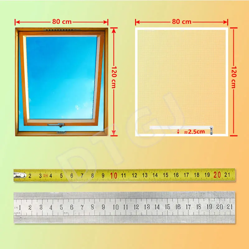 DTGJ Mosquito Net Window Screen with Zipper White Custom Size Window Net Mesh Tulle Invisible Fiberglass anti-mosquito Skylight