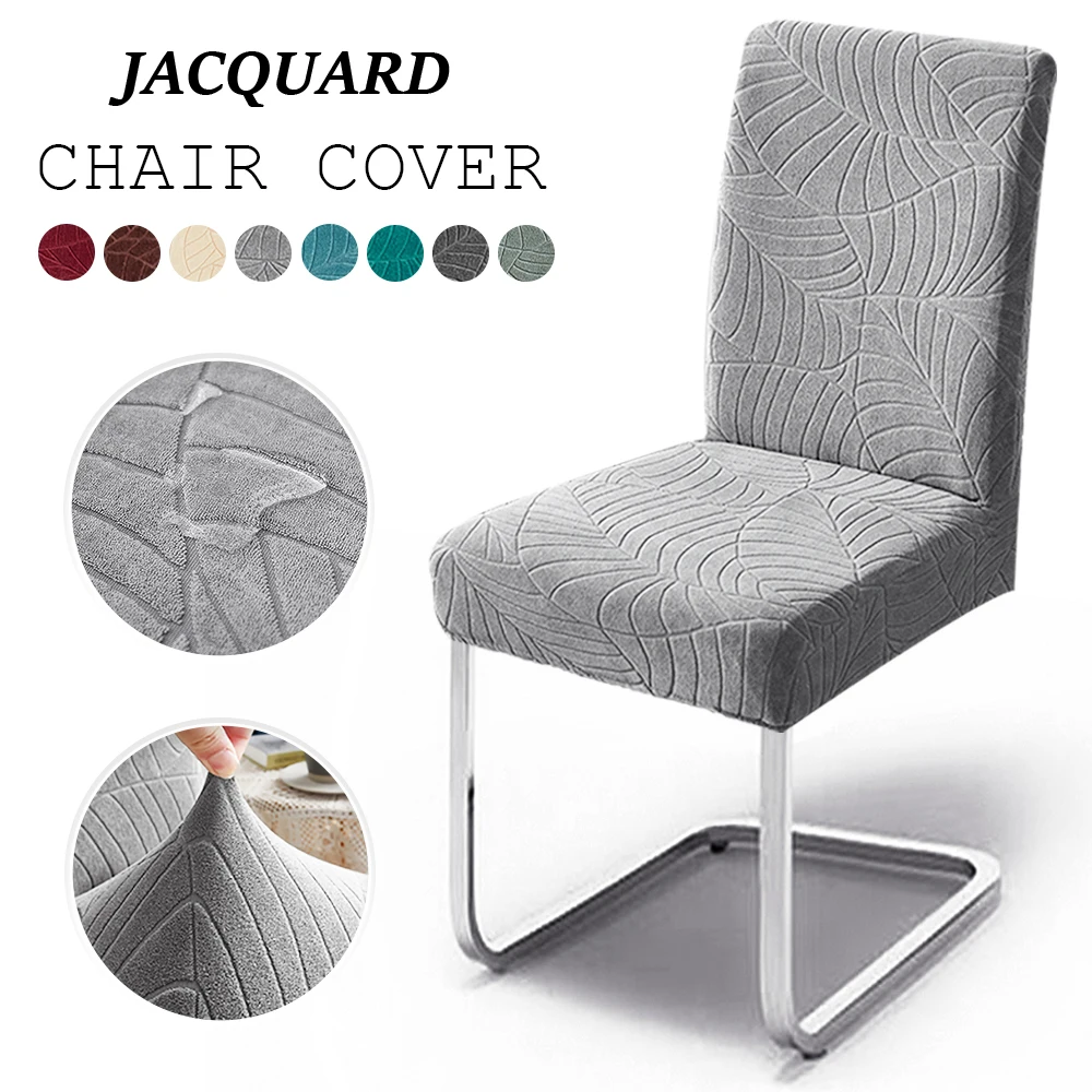 Funda impermeable Jacquard para silla, funda para asiento de silla de Color sólido, Protector de silla de LICRA, cocina, comedor, hogar, restaurante, 1 unidad