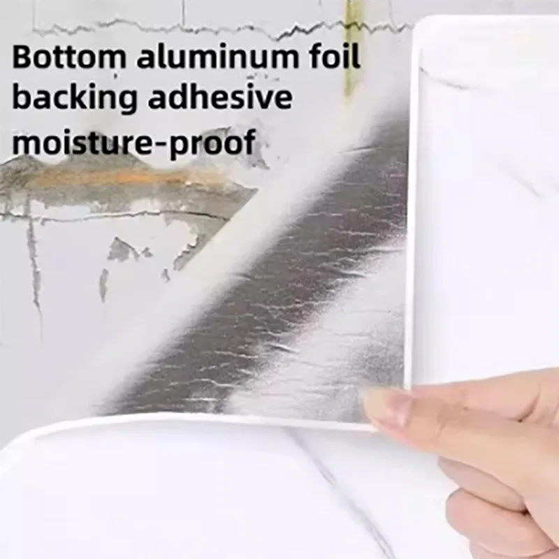 Adesivo de parede à prova d'água e antiincrustante, papel de parede autoadesivo, 1 rolo de espuma grossa, mármore, para quarto e sala de estar