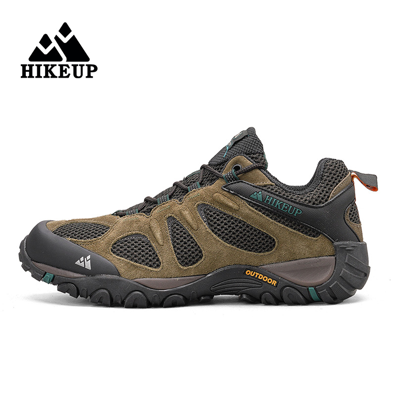 Hikeup-Respirável Splashproof Outdoor Caminhada Sapatos para Homens, Esporte de Escalada, Caça Trekking Sneaker