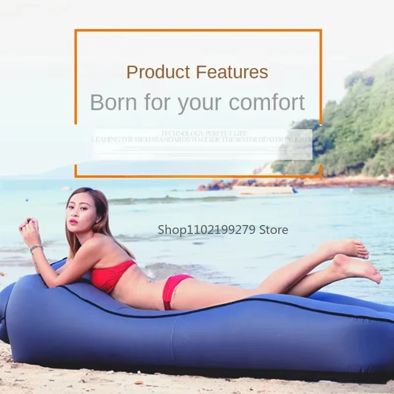 Outdoor Foldable Inflatable Sofa Lounge Couch Sleeping Bed Portable Foldable Air Travelling Beach Lounge Lazy Bed Chair Chair