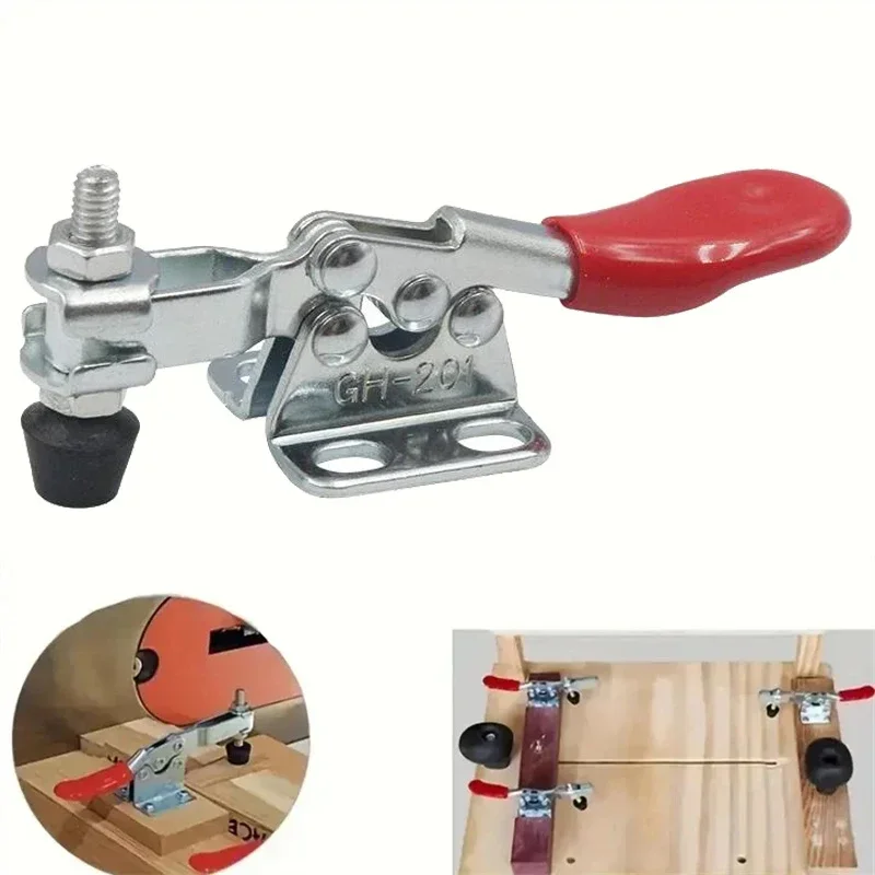 4 Uds abrazadera rápida Horizontal abrazadera de sujeción portabrocas GH-201 máquina de grabado para carpintería compresor 27KG abrazadera de palanca Vertical