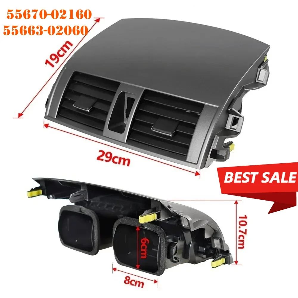 Panel Ventilasi Udara Outlet A/C Dasbor Tengah untuk Toyota Corolla 08-13 Penutup Kisi Panel Outlet AC 55670-02160 55663-02060