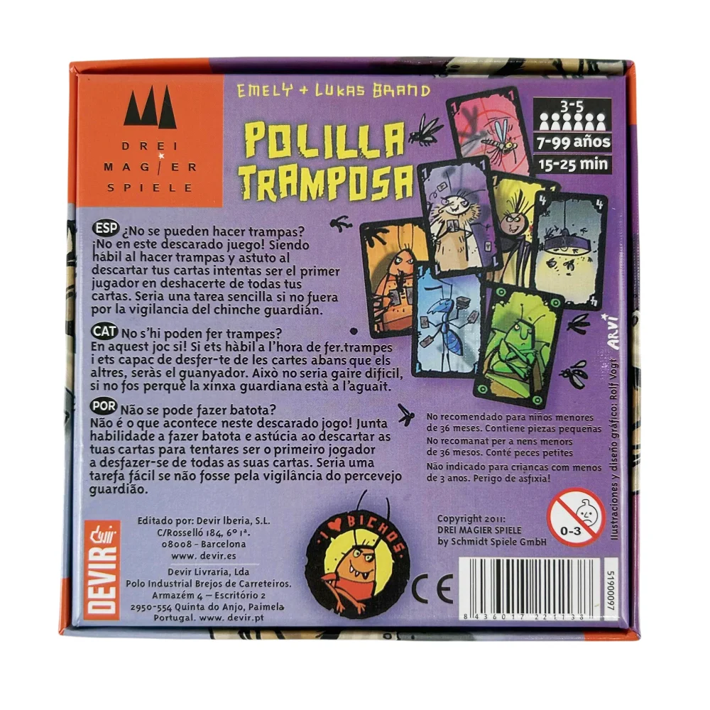Mogel Motte Polilla Cards Gioco da tavolo Devir-game falena cheatpa/Royal Xiaoqiang Cheating Moth Cards