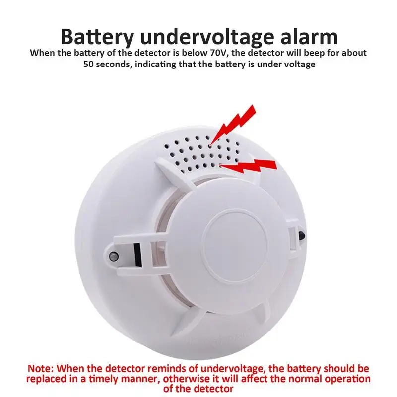 Fire Alert Instant Warning Fire Detectors For Home With Battery Low Warning Loud Sound Temperature Alarm Battery Life Alert