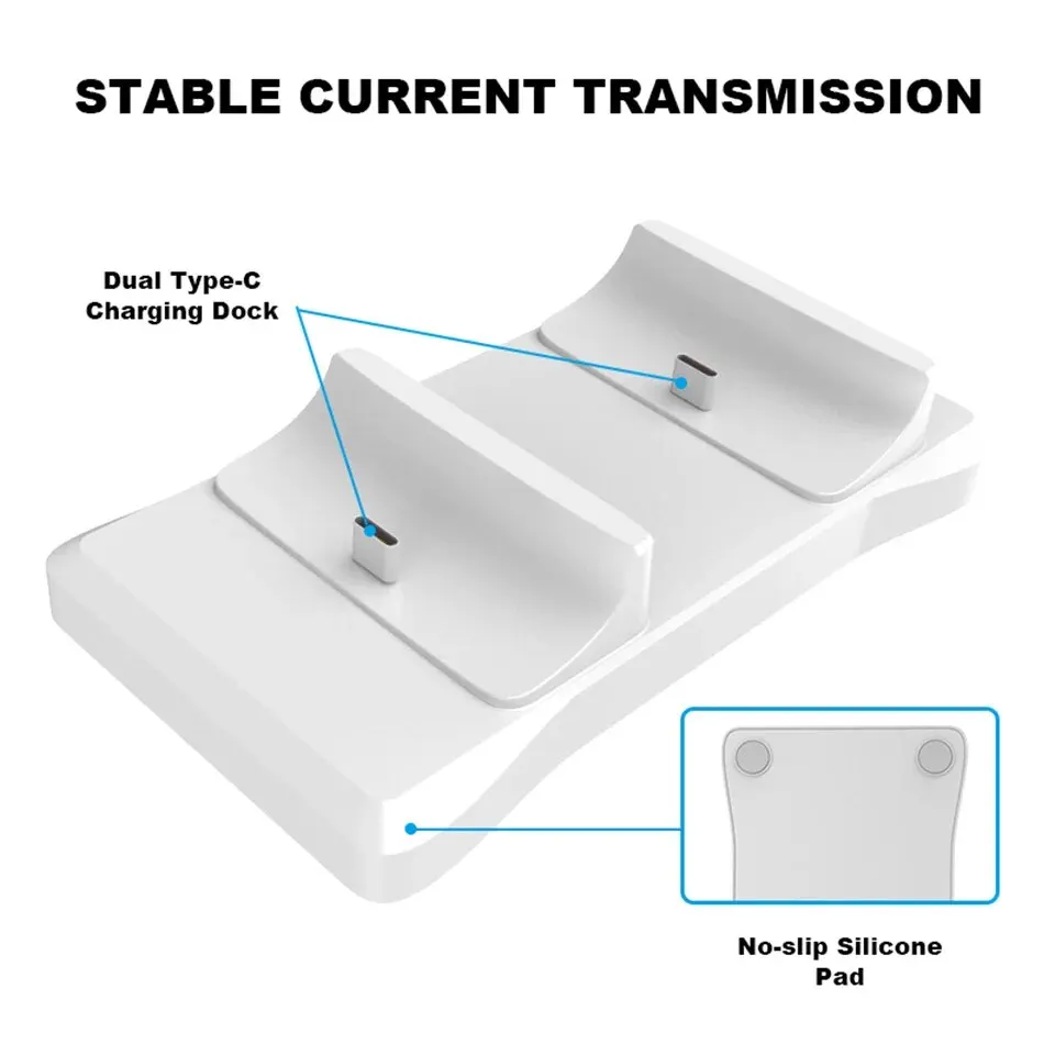 Dual Controller Charging Stand for Playstation 5 Charger Station PS5 Compatible with DualSense Controllers
