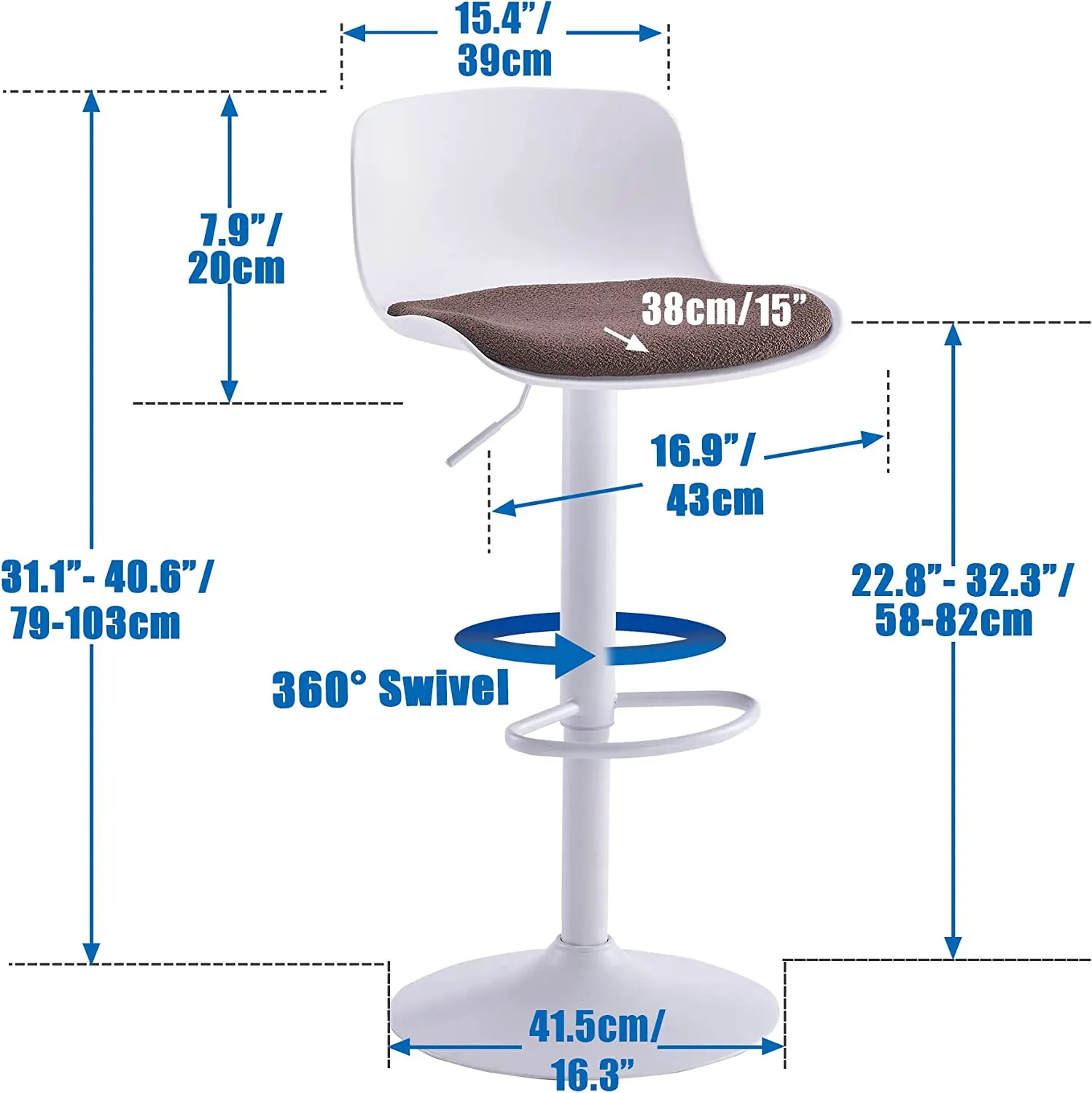 Top Quality Cheaper Modern Swivel Height Bar Chair Commercial Bar Stools Cafe Restaurant Adjustable High Bar Stools
