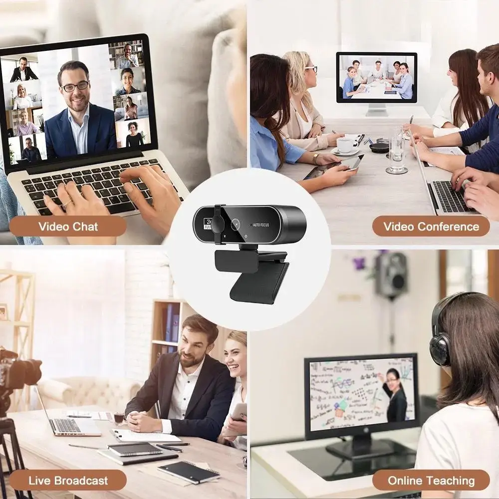 Cámaras web 4K Cámara web USB con micrófono Autofocus Cámara 2K PC Computadora Portátil Transmisión en vivo Cámara web 1080P para videollamadas