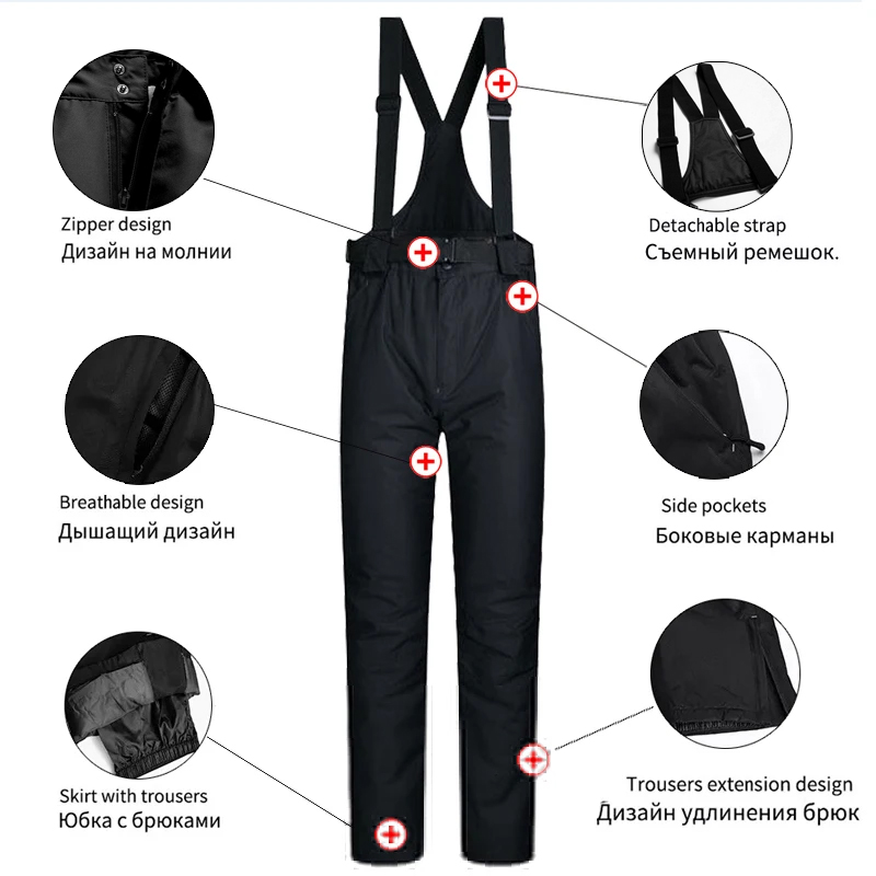 New Women's Ski Suit Brands Windproof Waterproof Thicken Warm Snow Coat Winter Skiing And Snowboarding Jacket and Pants Set