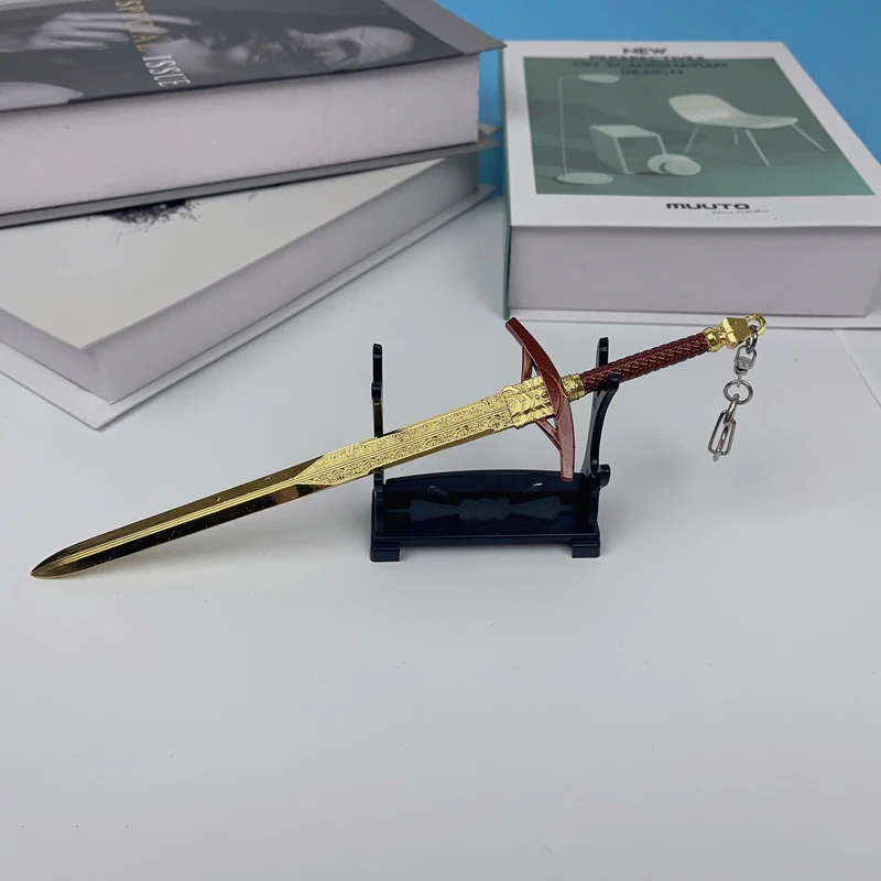 22CM(8,66in) Baldur's Gate BG3 Sword Merchandise Phalar Aluve Mainan Kerajinan Model Miniatur Logam Paduan Seng Tidak Tajam Tahan Karat