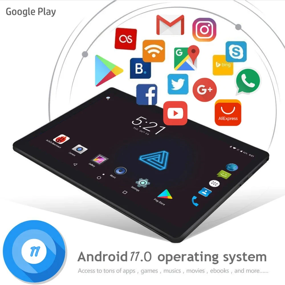 Tableta S10 de 10 pulgadas, dispositivo con tarjeta SIM Dual, red WIFI, llamadas, Bluetooth, Android 11, Google Play, 2024 mAh, novedad de 5000